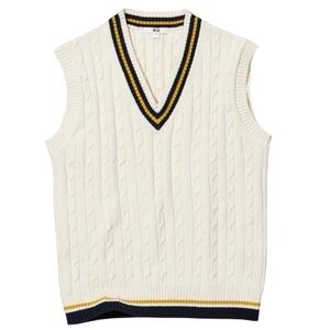 Uniqlo Cable V-Neck knitted vest cotton blend size M excellent condition